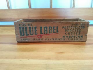 Vintage Pabst - Ett Blue Label Cheese 2 Lb.  Wood Box