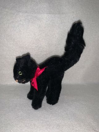 Rare Vintage Steiff Mohair Scary Halloween Black Cat 5’’