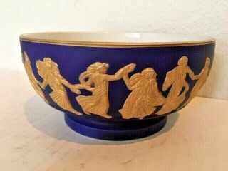 Antiques,  Porcelain,  Bowl,  Coronet,  Cobalt Blue & Gold Ladies,  1890 - 1940,  England