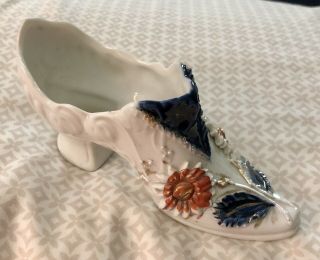 Antique/vintage Porcelain Shoe Heel Boot Germany Victorian Cobalt Gilt