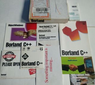 Borland C,  4.  5 Complete - W/ Cd For Dos/windows - Rare End User Software