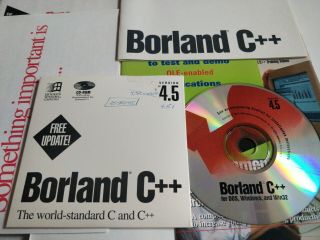 Borland C,  4.  5 Complete - w/ CD for DOS/Windows - Rare End User Software 2