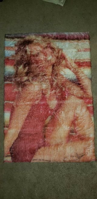 Rare Farrah Fawcett Poster Shag Rug 1976 Red Swimsuit