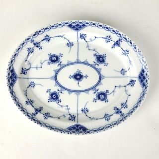 Rare Royal Copenhagen Blue Fluted Half Lace Oval Serving Plate 751