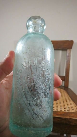Antique Hutch Bottle Isaiah Bunn Riverside Bottling Warwick Ny 13