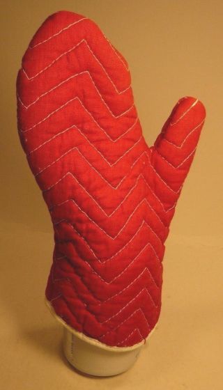 Vintage Antique Small Red Insulated Glove /oven Mit Youth Sized Handy Hng Loop