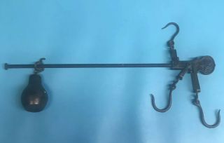 Antique Hook Hanging Star Scale Slide Balance Cast Iron With 2hanging Hooks Asis