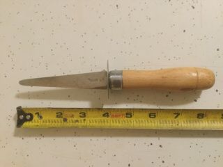 Rare Vintage Ekco Oyster / Clam Shell Opener Knife Tool - Wood / Wooden Handle