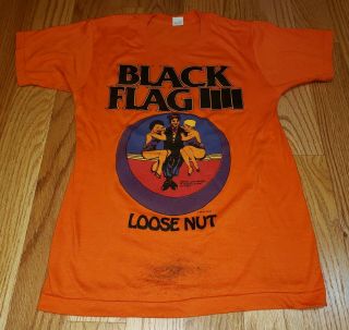 Black Flag Rare Vintage Official Loose Nut 1985 Small T - Shirt Vg,  Henry Rollins