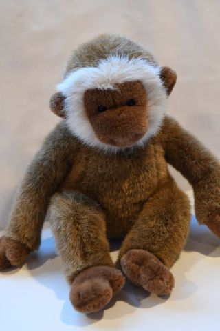 Vintage Gund Brown White Monkey Plush Stuffed Animal Toy 12”
