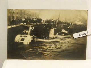 1915 Ss Eastland Steamer Disaster Chicago River Il Rare Real Photo Rppc Postcard