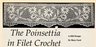 Rare/vintage Poinsettia In Filet Crochet Doily/crochet Pattern Instructions Only