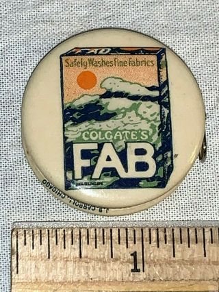 Antique Celluloid Tape Measure Fab Laundry Detergent Soap Box Colgate York 1