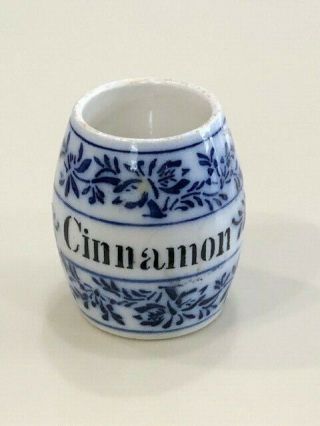 White Blue Onion Cinnamon Spice Jar Canister German Germany Antique Porcelain