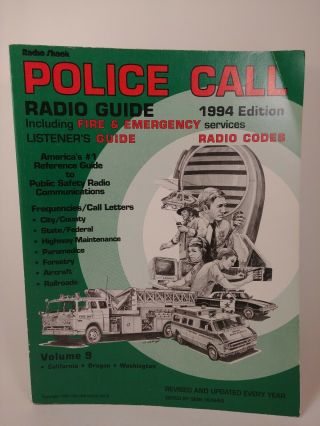 Radio Shack Police Call Frequency Guide Volume 9 1994 Edition Or Ca Wa