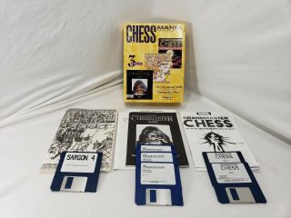 Vintage Rare Htf Pc Chess Mania Games On 3.  5 Floppy W/ Manuals & Box