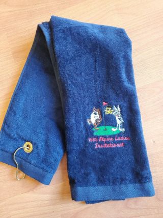 Vintage Looney Tunes Golf Club Cart Towel 1998 Alpine Ladies Invitational Blue