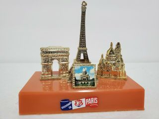 Vtg Paris Tour Eiffel Tower Souvenir Figurine Paper Weight France Desk Top Rare