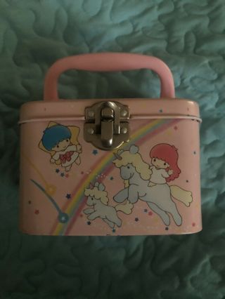 Rare Vintage Sanrio Little Twin Stars⭐️ ⭐️1988 Pink Metal Tin Box Carrying Case