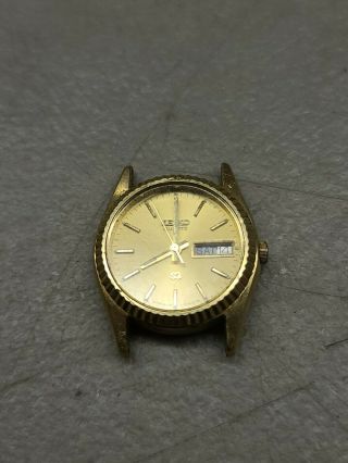Vintage Seiko Sq 2a23 - 0030 Gold Tone Watch Gold Tone Dial Luminous