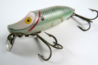 Vintage Heddon River Runt Spook Floater Fishing Lure,  Green W/silver Scale