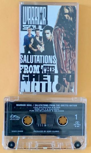 Warrior Soul Salutations From The Ghetto Nation Cassette Tape Rare 1992