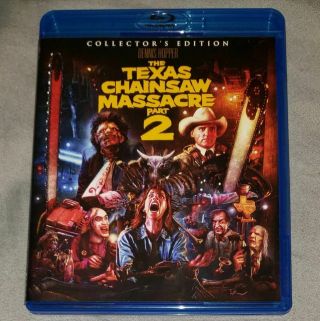 The Texas Chainsaw Massacre Part 2 Collectors Edition Blu Ray 2 Disc Rare Oop