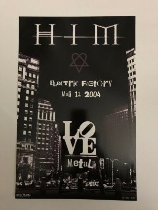 Him - Limited Edition Print From First Us Tour (heartagram,  Ville Valo,  Rare)