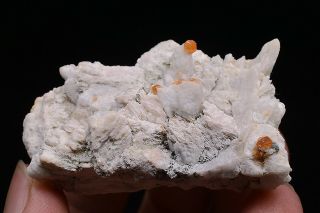 38g Natural Spessartine - Garnet Orthoclase Crystal Rare Mineral Specimen China