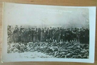 Wwi Rppc Graphic Real Photo Postcard Civilians Executed By Germans Very Rare