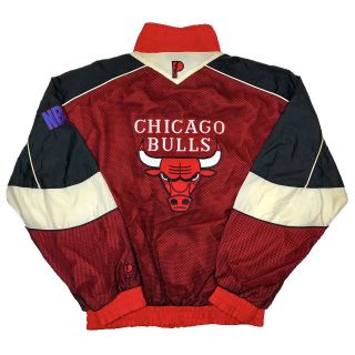 Vtg Rare Chicago Bulls Pro Player Windbreaker Jacket.  Mens Large.
