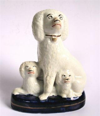 Antique Staffordshire Spaniel Poodle Dog Pup Puppy Figure Figurine English