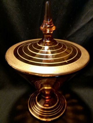 Antique Tiffin Franciscan Gold Rimmed Rambler Rose Candy Jar.  Rare Find