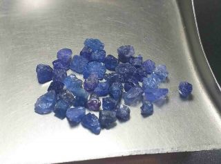 7.  0ct Rare Color NEVER SEEN BEFORE Neon Cobalt Blue Spinel Crystals Specimen 3
