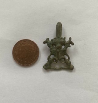 Medieval Bronze Seal Ring And Clothes Hook Fastener 2