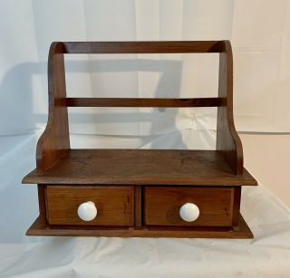Vintage Wooden Wall Shelf With Drawers Wall Hanging