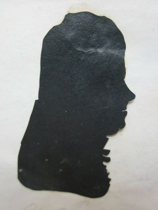 Antique Georgian Portrait Miniature Silhouette C.  1822 - A.  Grey