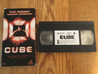 Cube 1997 Vhs Tape,  Rare Horror,  Vincenzo Natali,  Ex Blockbuster Video Rental