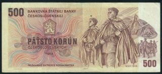 1973 500 Korun Czechoslovakia Rare Vintage Paper Money Banknote Currency Note Vf