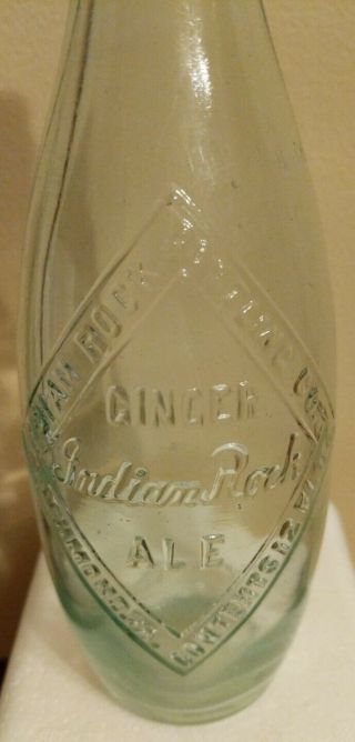 Rare Aqua Registered Ginger Indian Rock Ale Bottle Richmond Va Near Ten Pin
