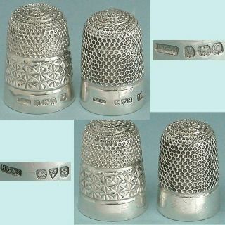2 Vintage Sterling Silver Thimbles By Henry Griffith Hallmarked 1927 & 1923