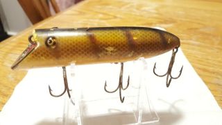 Vintage Heddon Basser Glass Eye Old Wood Fishing Lure.  Old Lure.