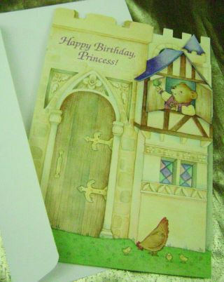 Vtg Paper Doll Greeting Card Castle Princess Birthday Hallmark Large