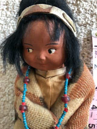 Antique SKOOKUM DOLL Native American W/ Beads All 2