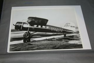 Rare Early Vintage 8x10 B&w Photograph - Braniff Airways The B Line
