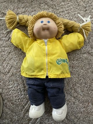 Vintage (1983 Or 84) Cabbage Patch Kid Doll Girl Boy Yellow Jacket