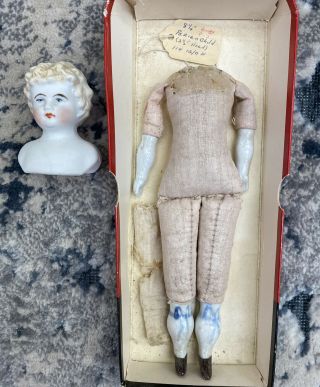 8 1/4 Inch Vintage German Parian Child Doll Head And Body | Doll Shop Inventory