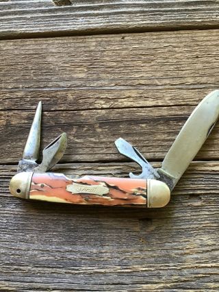 Vintage Imperial Providence Ri Scout Camping Pocket Knife Rare Handles