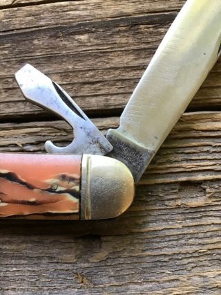 Vintage Imperial Providence RI Scout Camping Pocket Knife Rare Handles 3