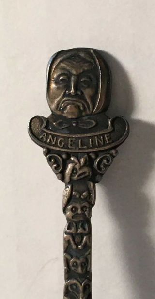 Vtg.  Sterling " Olympic Range " From Seattle " Totem Pole Pioneer Square " Angeline "